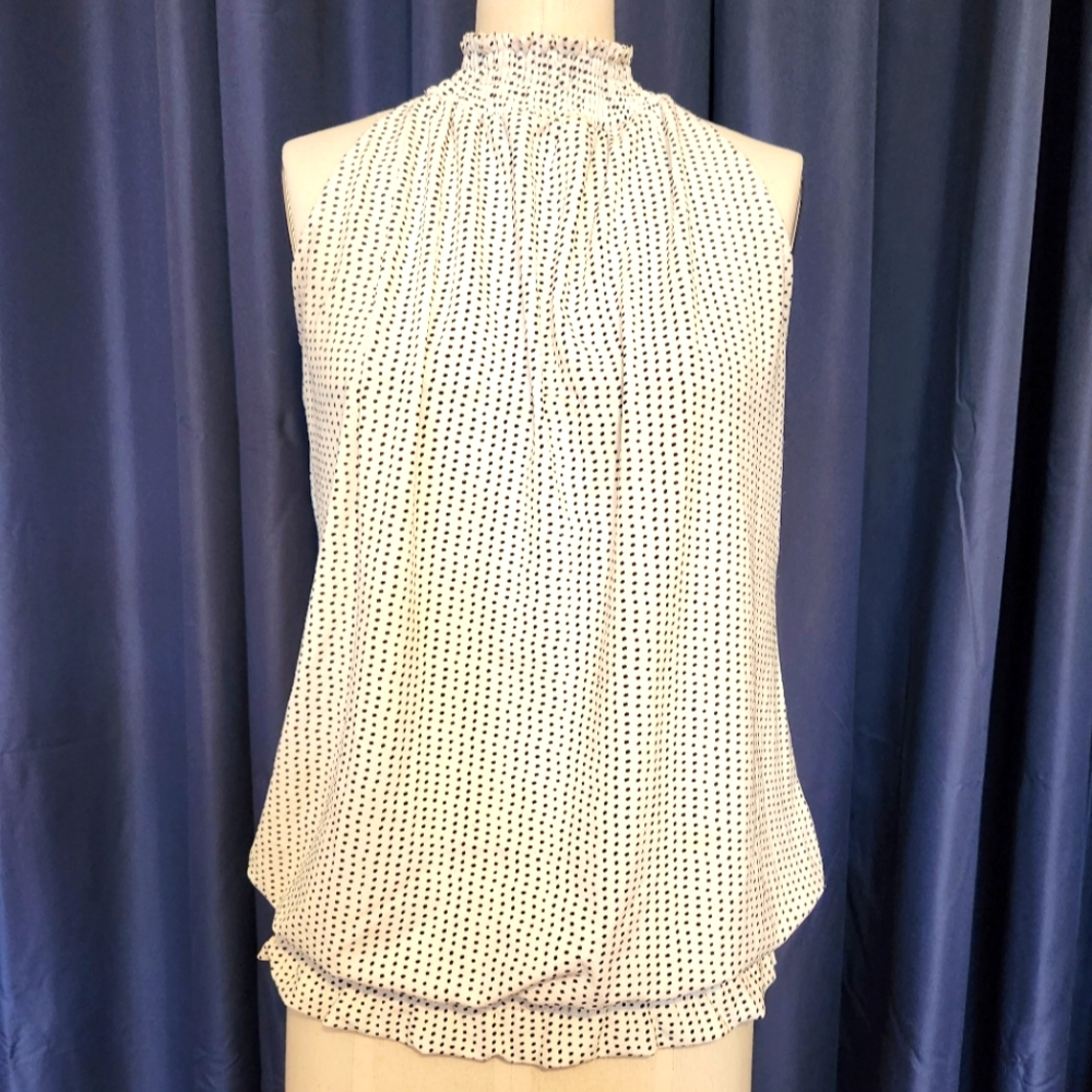 High-neck sleeveless blouse, size Small